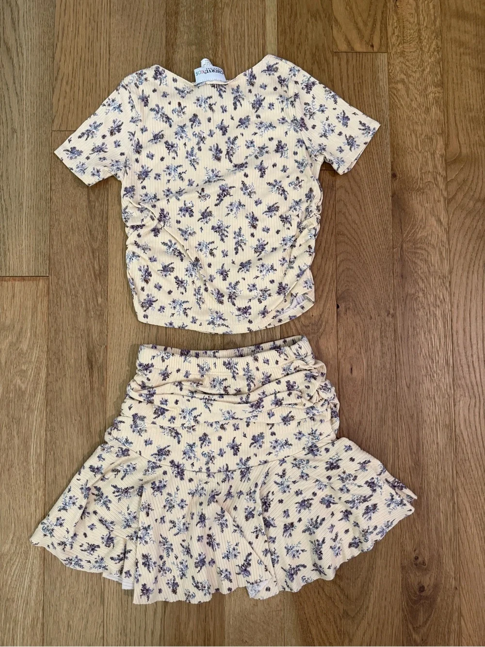 Cheryl Kids Creations Girls Floral 2 Piece Skirt Set Small Yellow